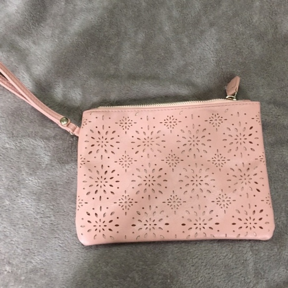 NWT Wristlet Bag Peach Clutch Purse